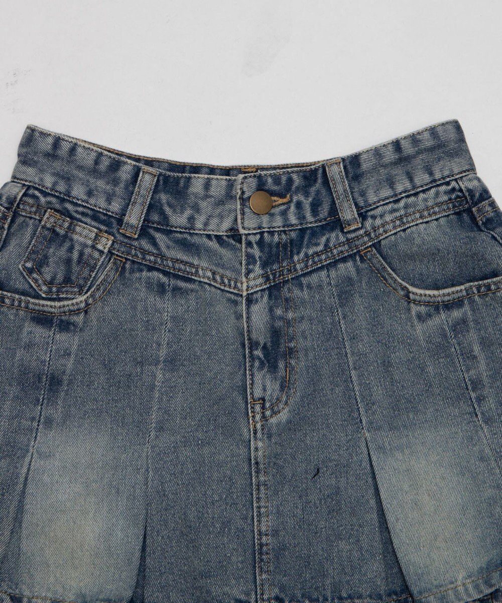 WEGO ベルト付きウォッシュドデニムミニスカパン 