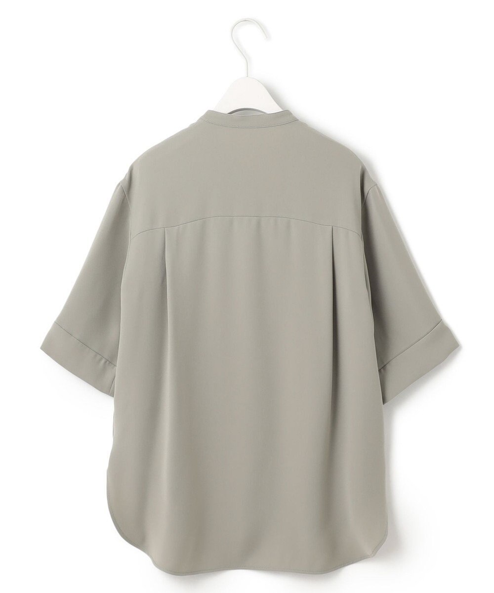 ICB 【UVカット・防シワ・洗える】ライトダブルクロス バンドカラーブラウス 