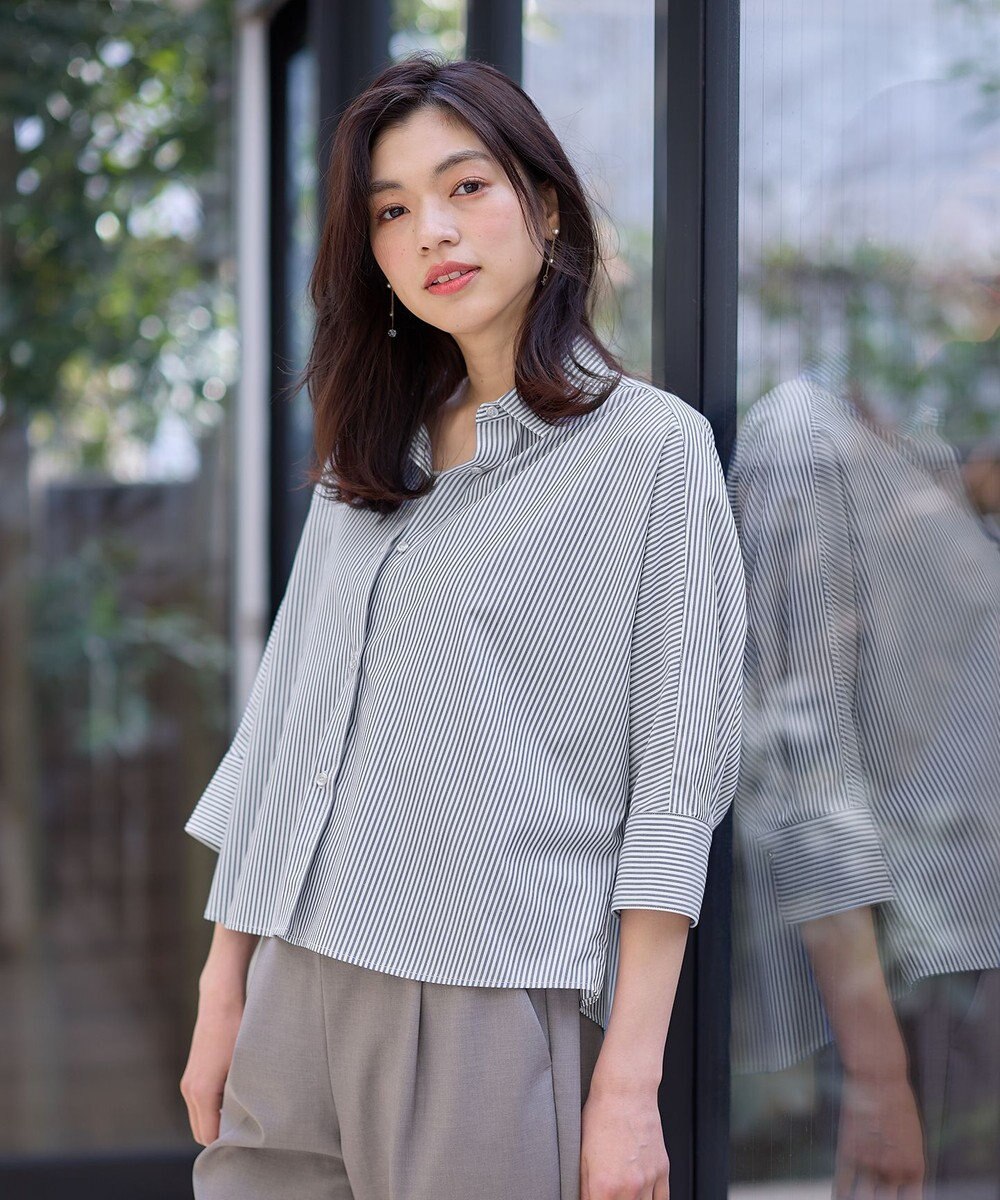 ANY L 【UVカット/抗菌防臭/速乾/手洗い可】エニィファンクション ストライプドルマンシャツ 