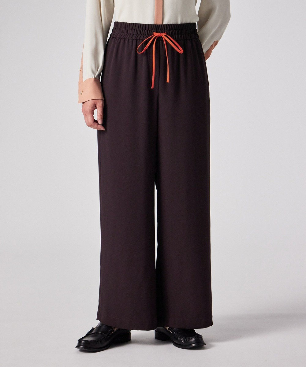 Paul Smith バックサテン ジョーゼット ワイドパンツ 