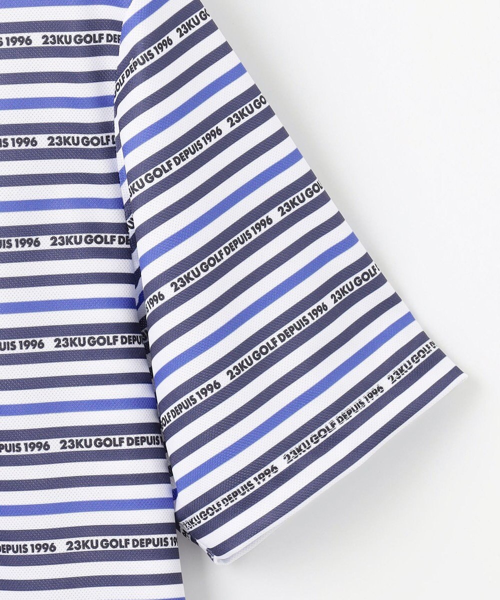 23区GOLF 【MEN】【吸水速乾・UVケア】ボーダーロゴ 半袖シャツ 