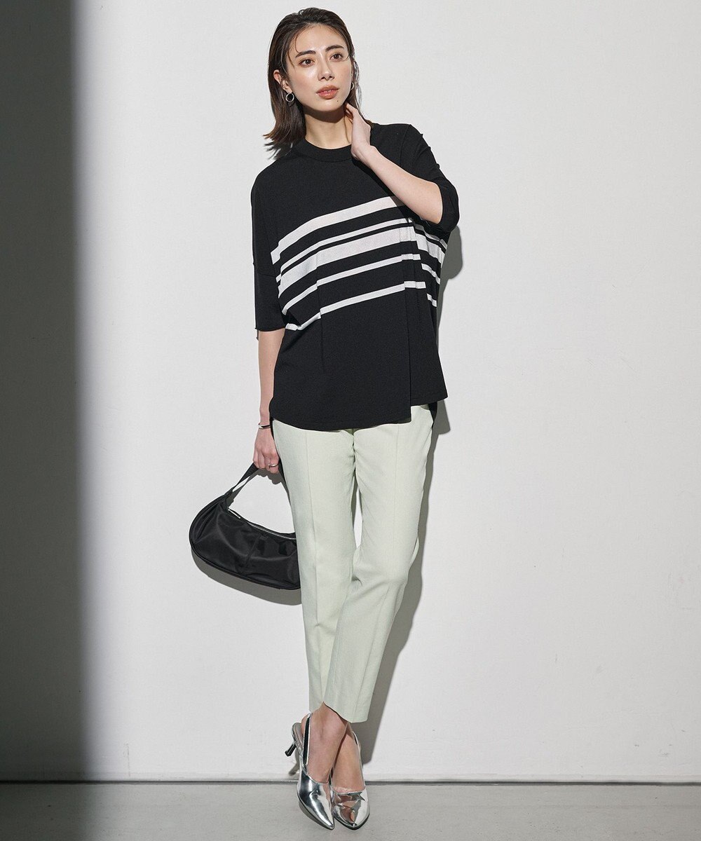 ICB VIS/NYハイゲージランダムボーダー 半袖ニット 