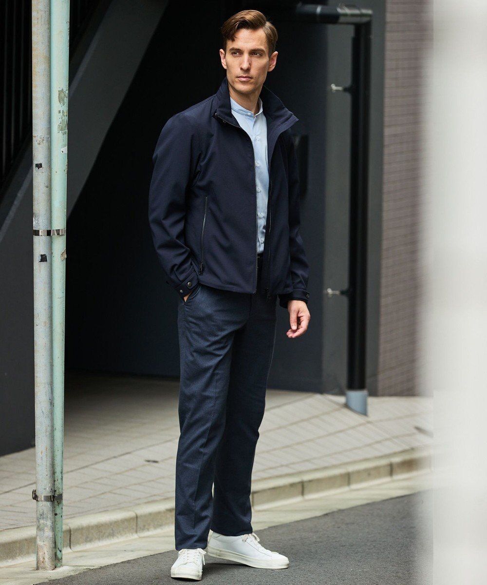 GOTAIRIKU 仕事で着られる【シワになりにくい/洗える/ストレッチ/吸水速乾】バブルテック フーデッドブルゾン 