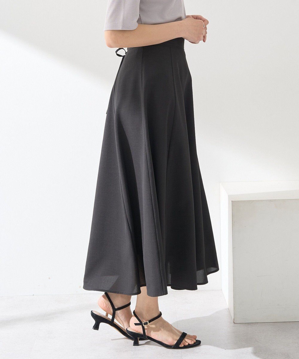 earth music&ecology シアーバックレースアップフレアスカート 