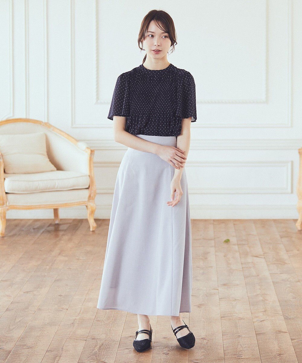 earth music&ecology シアーバックレースアップフレアスカート 