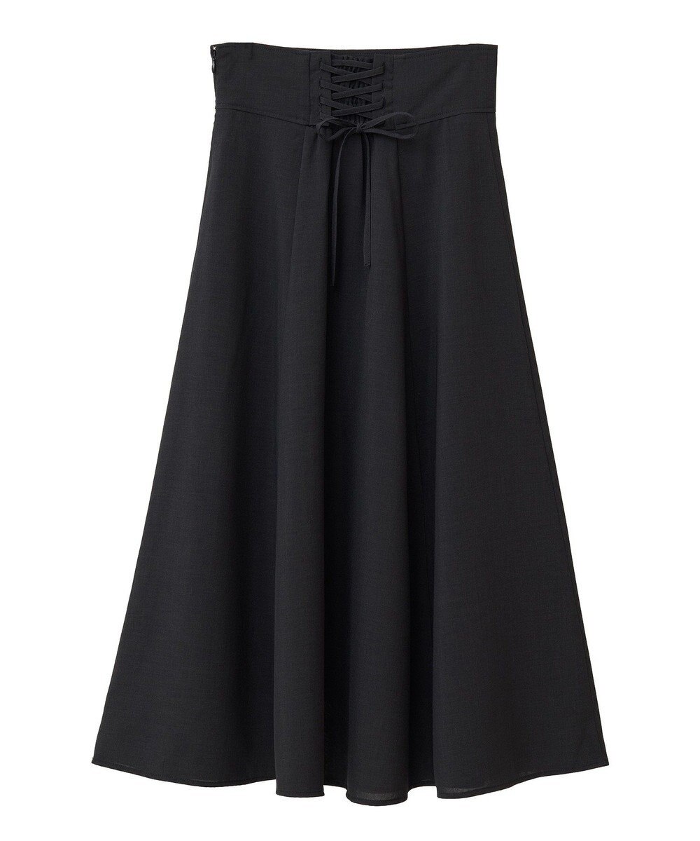 earth music&ecology シアーバックレースアップフレアスカート 