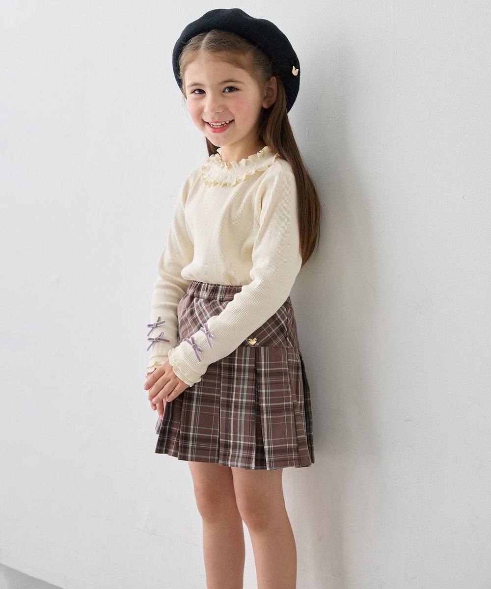 ANY KIDS 【チョコレート シリーズ】フリル ハイネック 長袖Tシャツ 