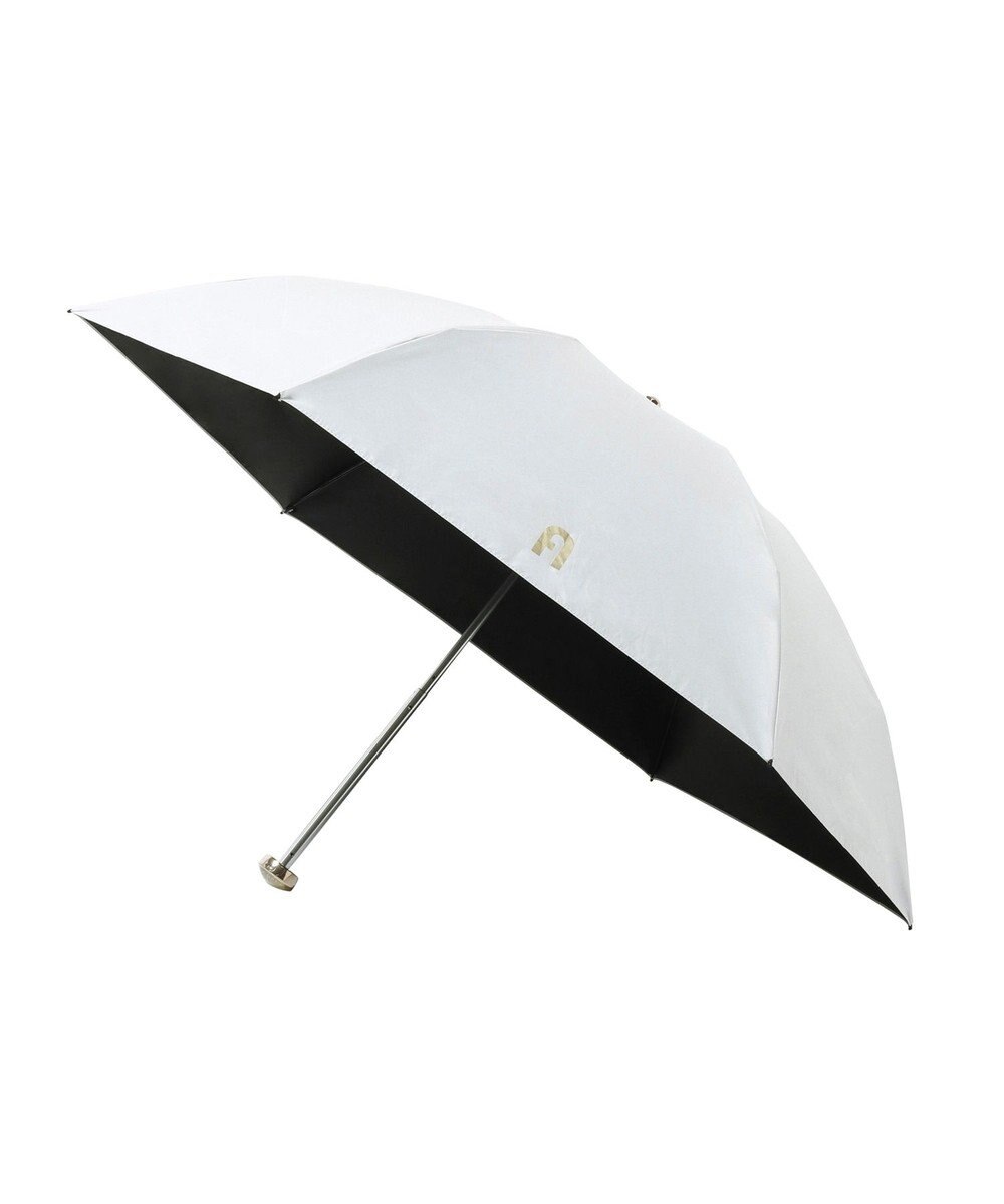 MOONBAT FURLA(フルラ) 晴雨兼用日傘 折りたたみ傘 フワクール生地使用 軽量 無地×アーチロゴ 