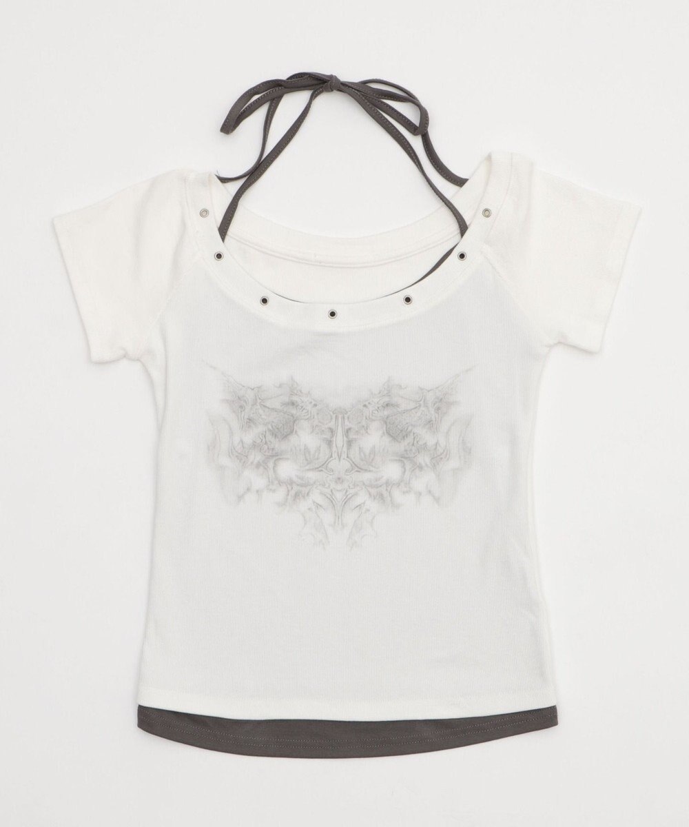 WEGO ハトメレイヤードグラフィックT 