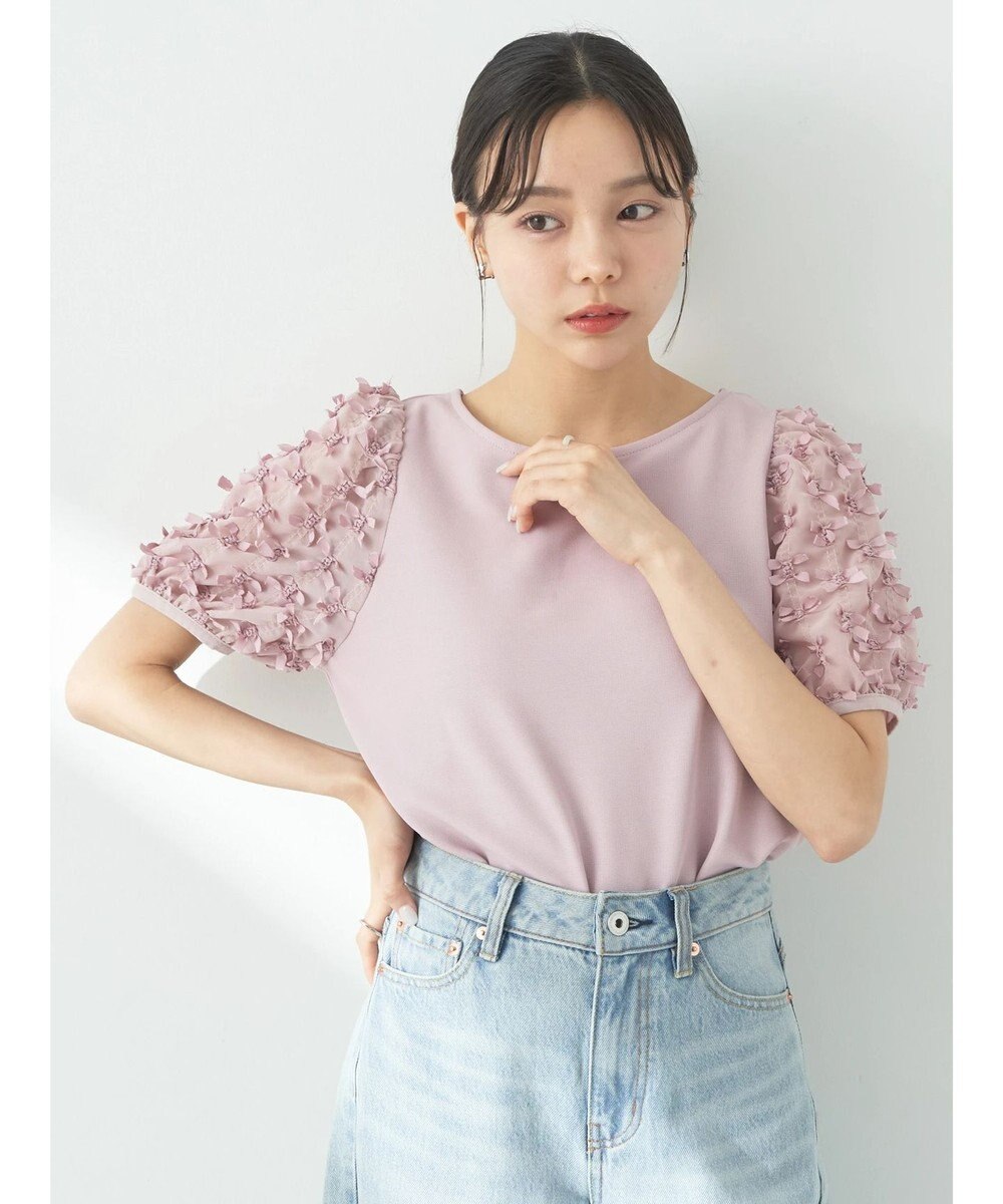 earth music&ecology リボンスリーブプルオーバー 