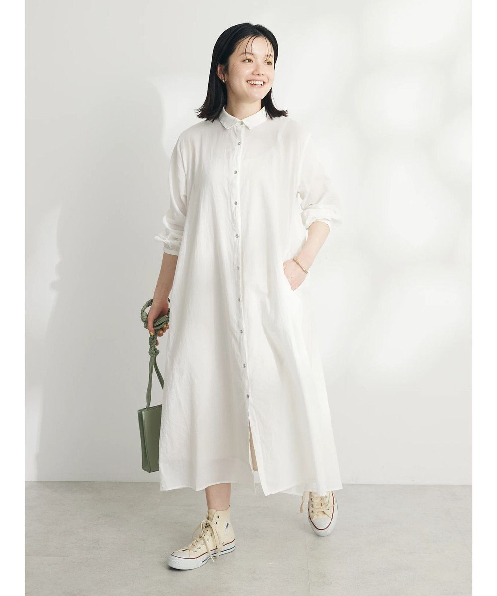 CRAFT STANDARD BOUTIQUE インド綿Ａラインシャツワンピース 