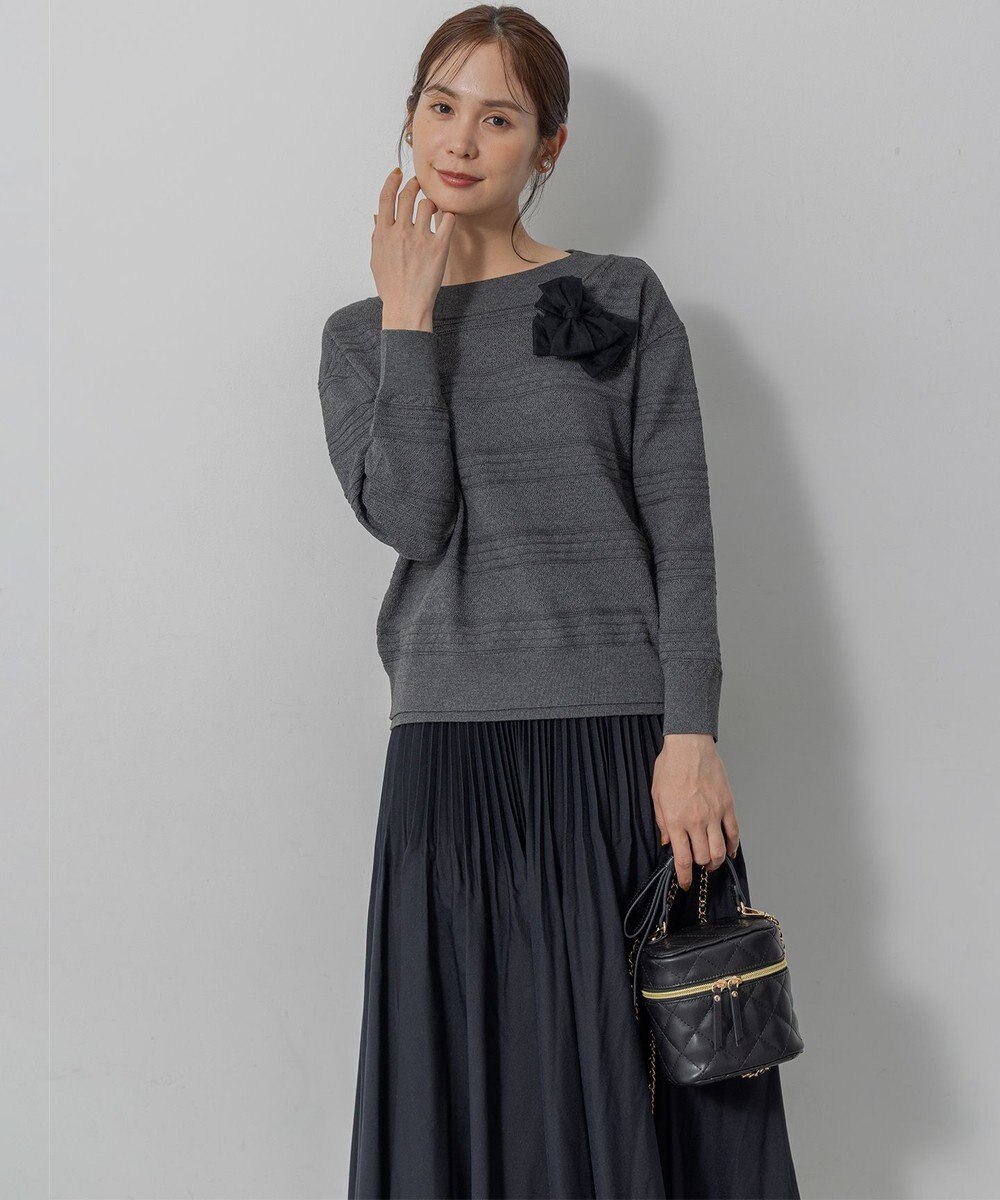 組曲 S 編み柄ディテールニット 