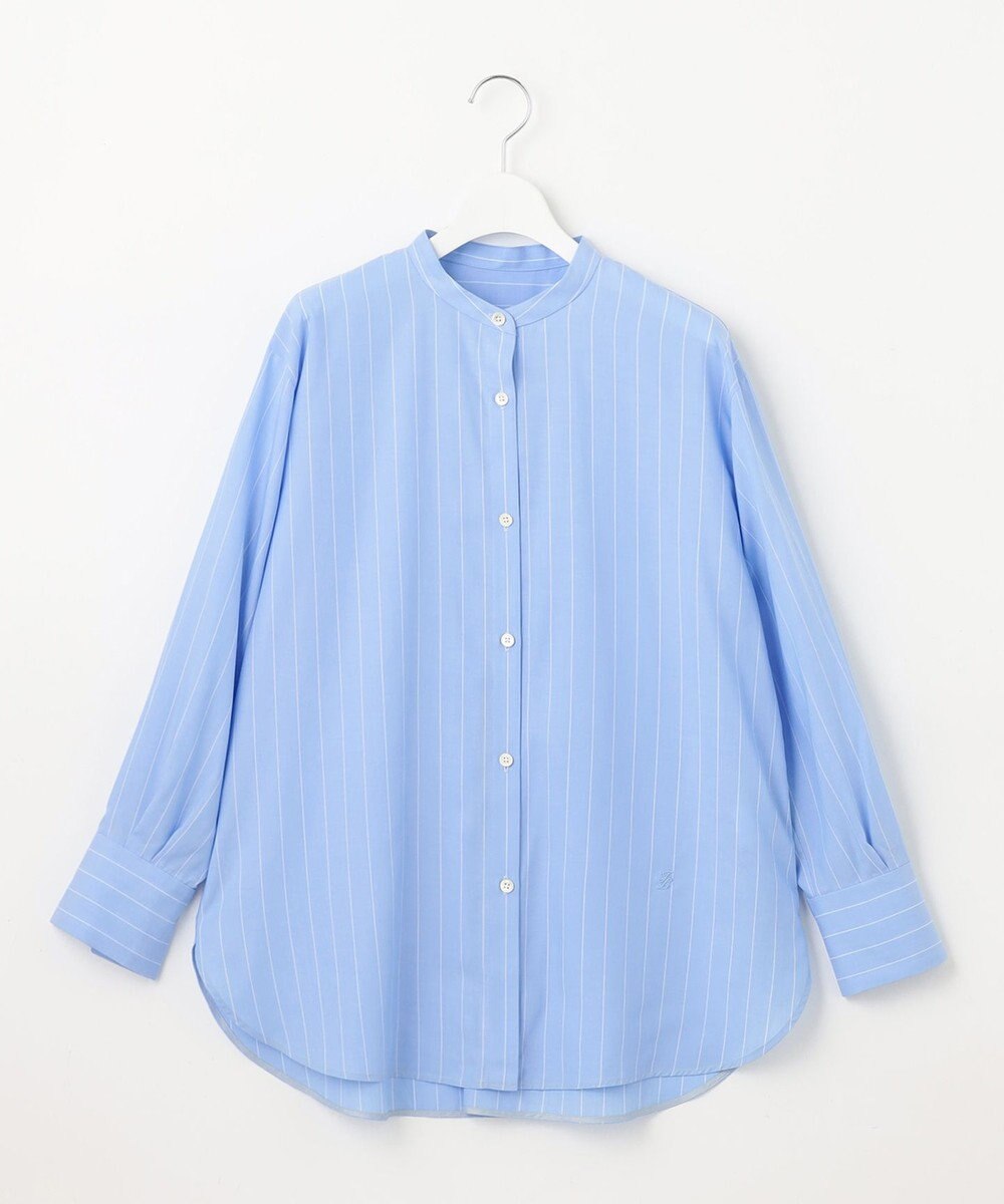 自由区 【洗える】SOMELOSテンセルバンドカラー シャツ 