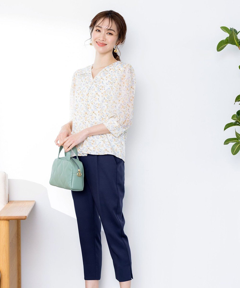 Tiaclasse 【洗える】スリットテーパードパンツ 