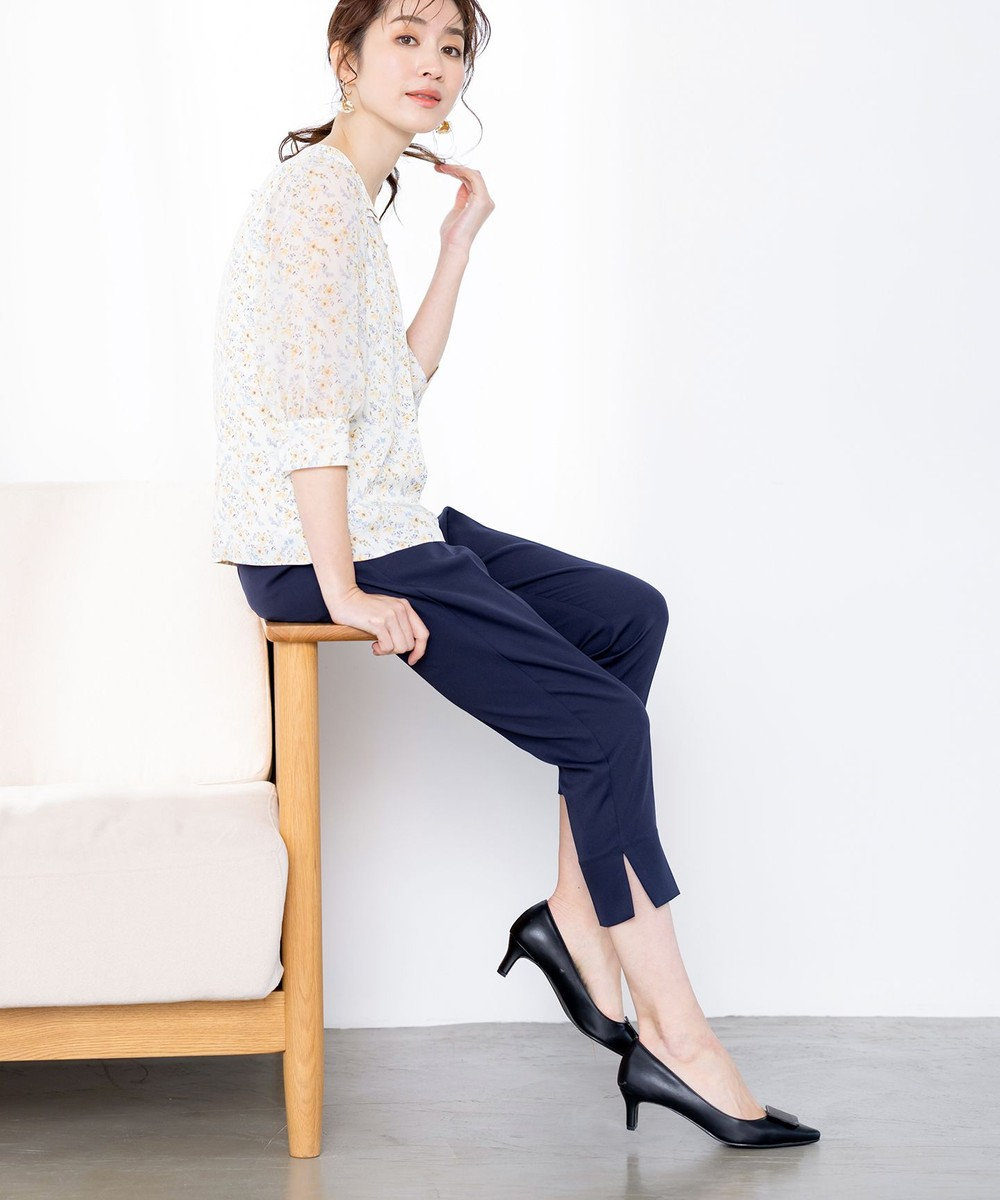 Tiaclasse 【洗える】スリットテーパードパンツ 