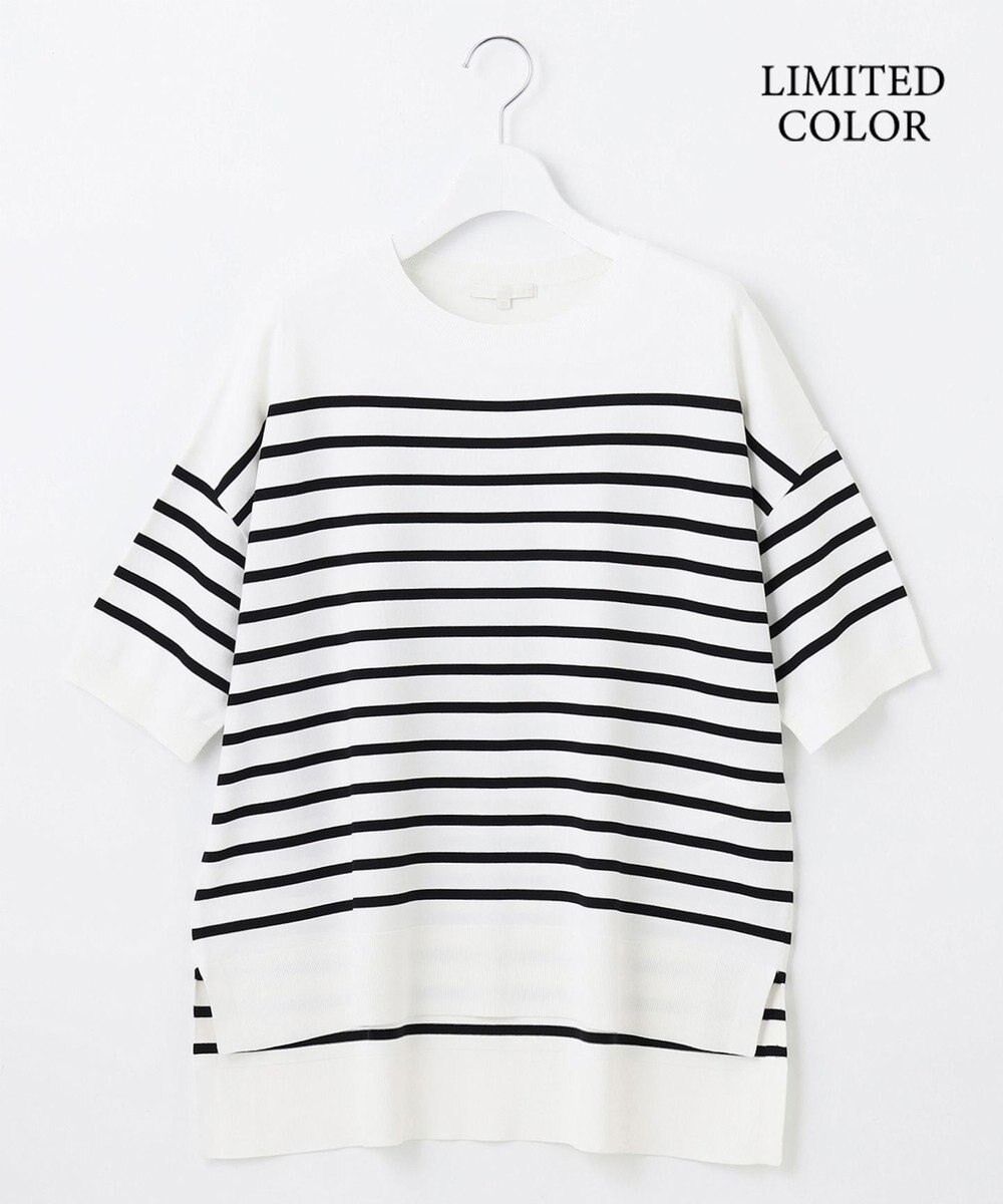 自由区 【接触冷感・UVカット・WEB限定カラーあり】クレープストレッチプルオーバー ニット 