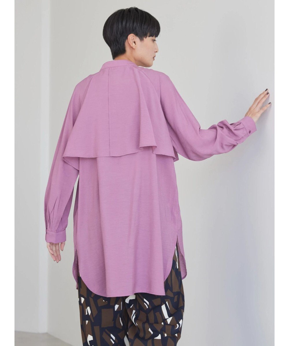 AMERICAN HOLIC バンドカラーフリルシャツチュニック 