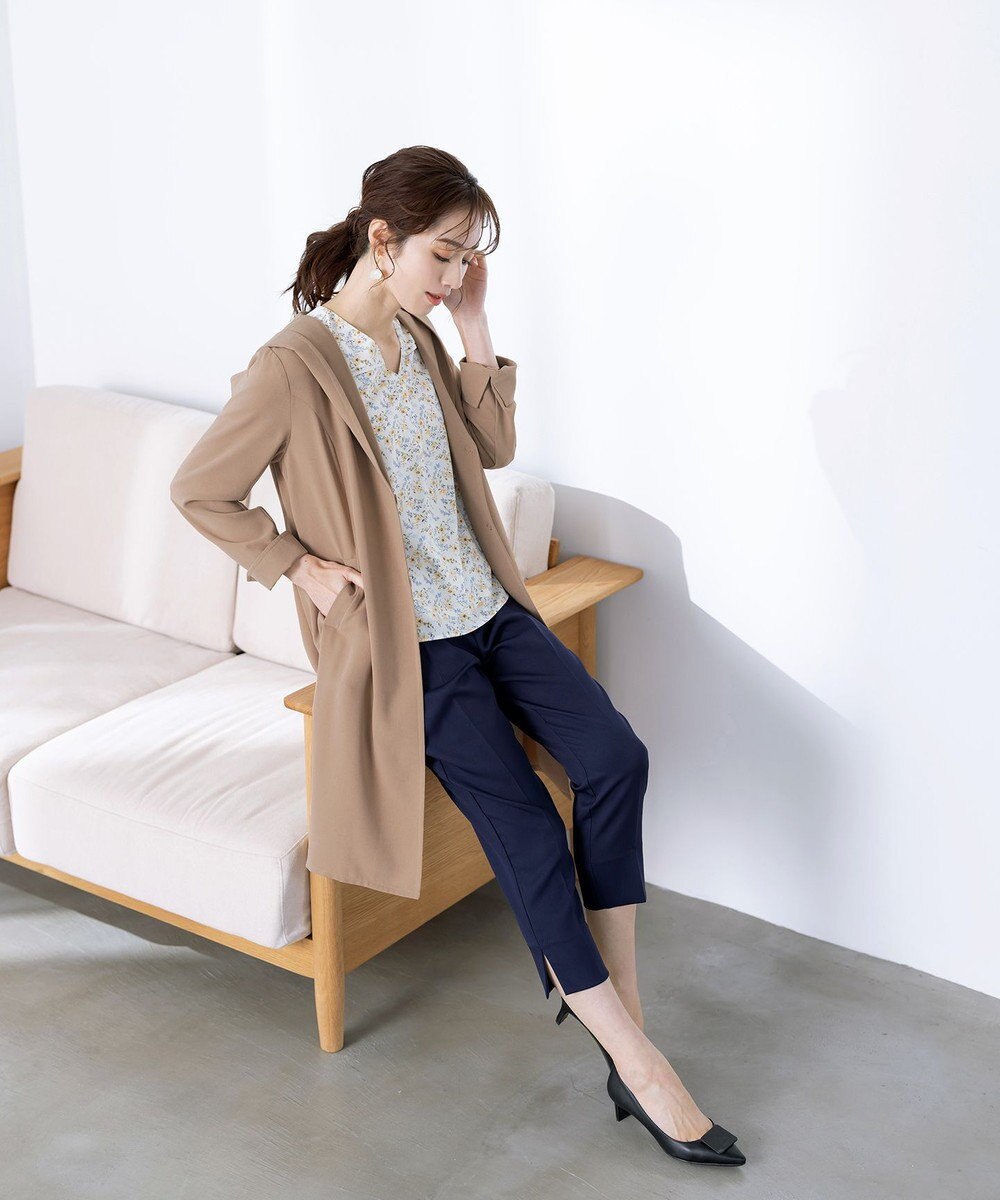 Tiaclasse 【洗える】スリットテーパードパンツ 