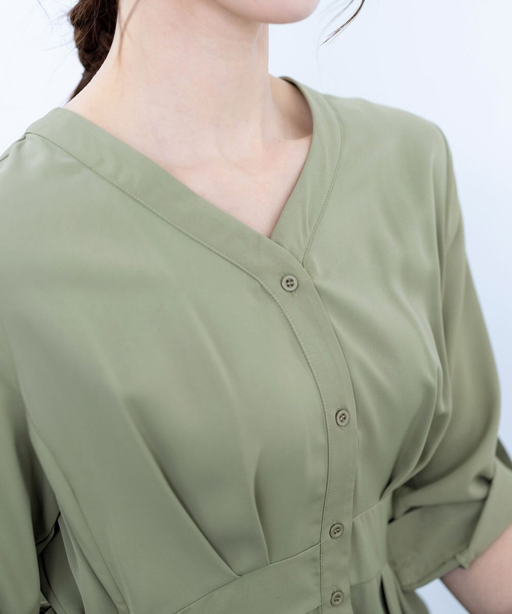 Tiaclasse L 【新色追加・洗える】バックリボン前開きワンピース 