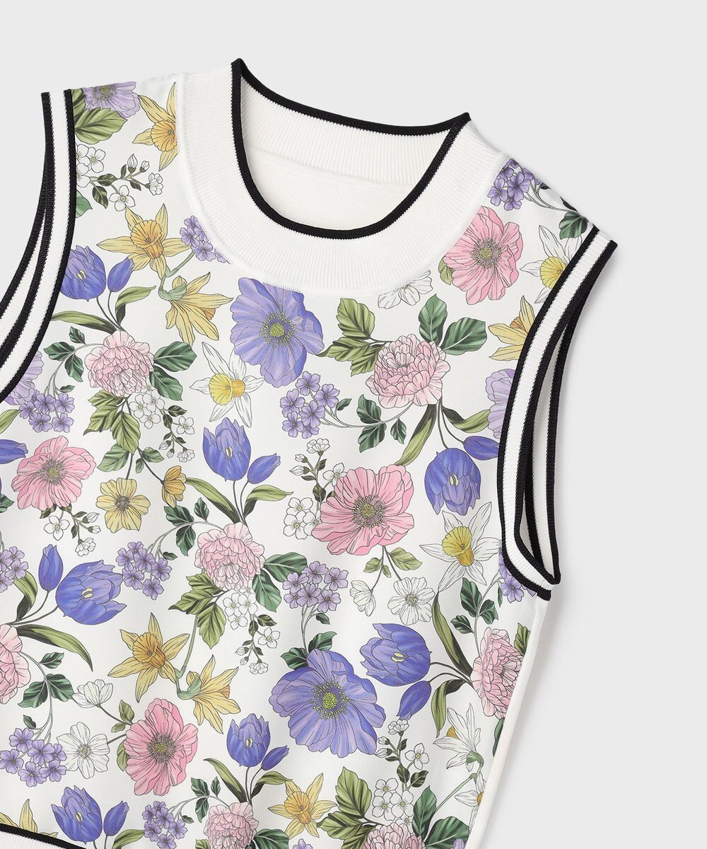 GRACE CONTINENTAL フラワープリントニットトップ 