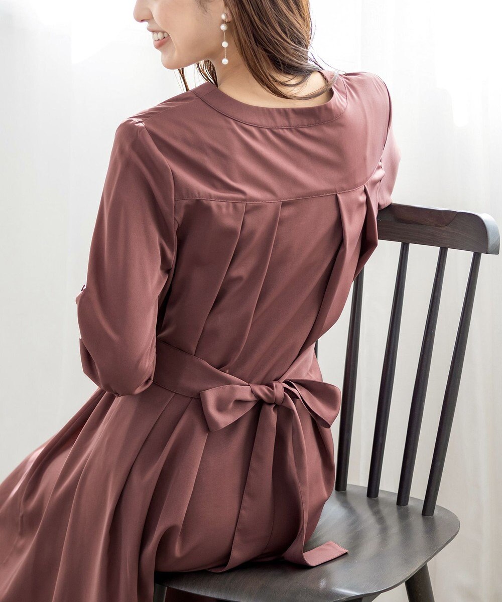 Tiaclasse L 【新色追加・洗える】バックリボン前開きワンピース 