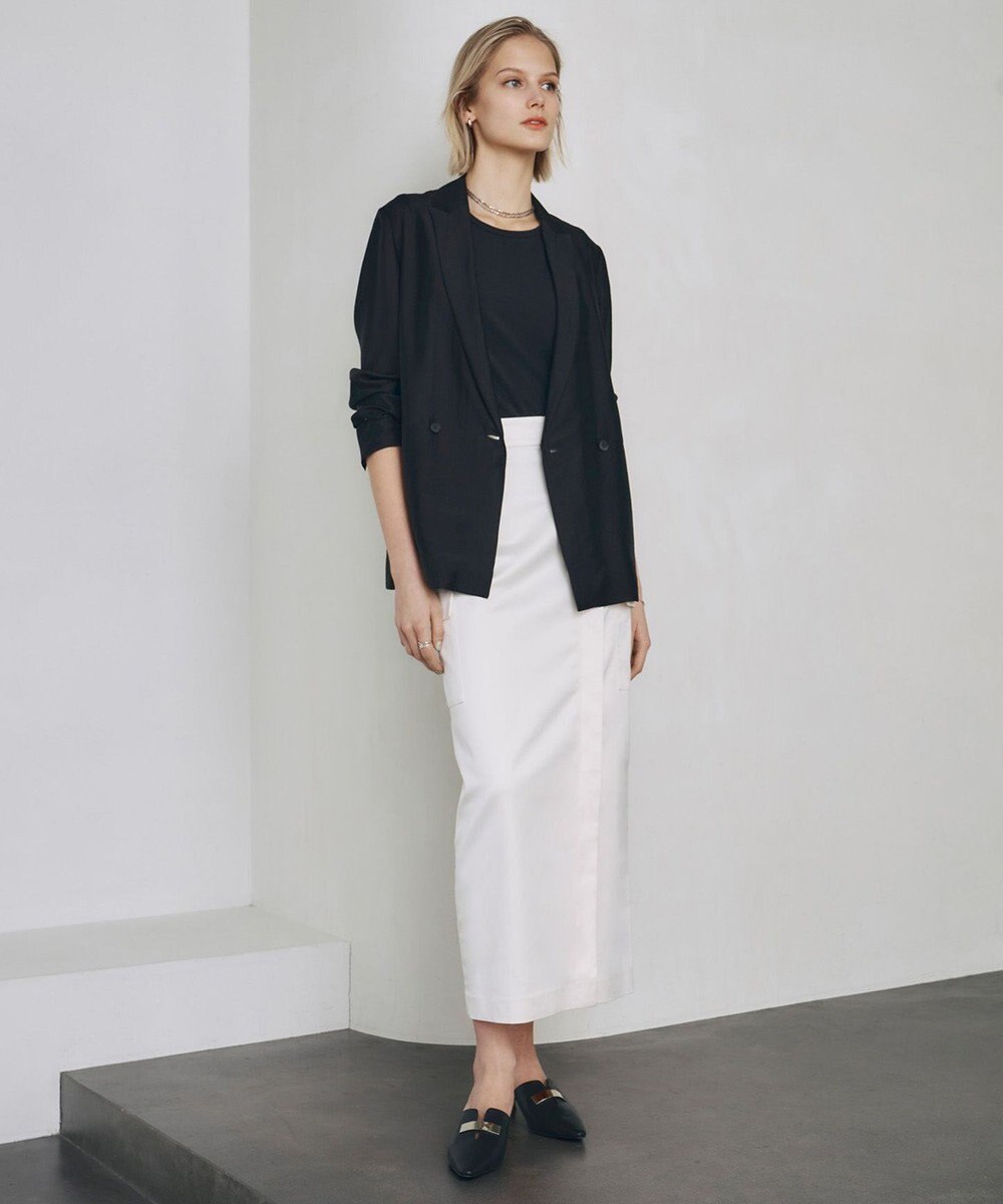 ICB 【洗える】 ハイマルチストレッチサテン スカート 