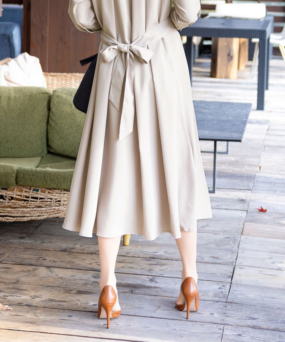 Tiaclasse L 【新色追加・洗える】バックリボン前開きワンピース 