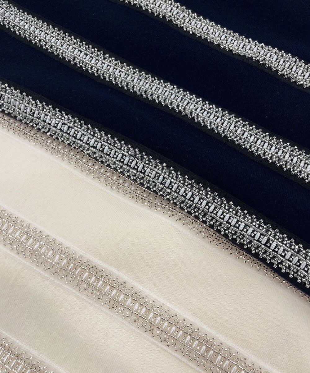 23区 L 【WEB&一部店舗限定/滝沢眞規子さん着用】ビジューボーダー ニット 