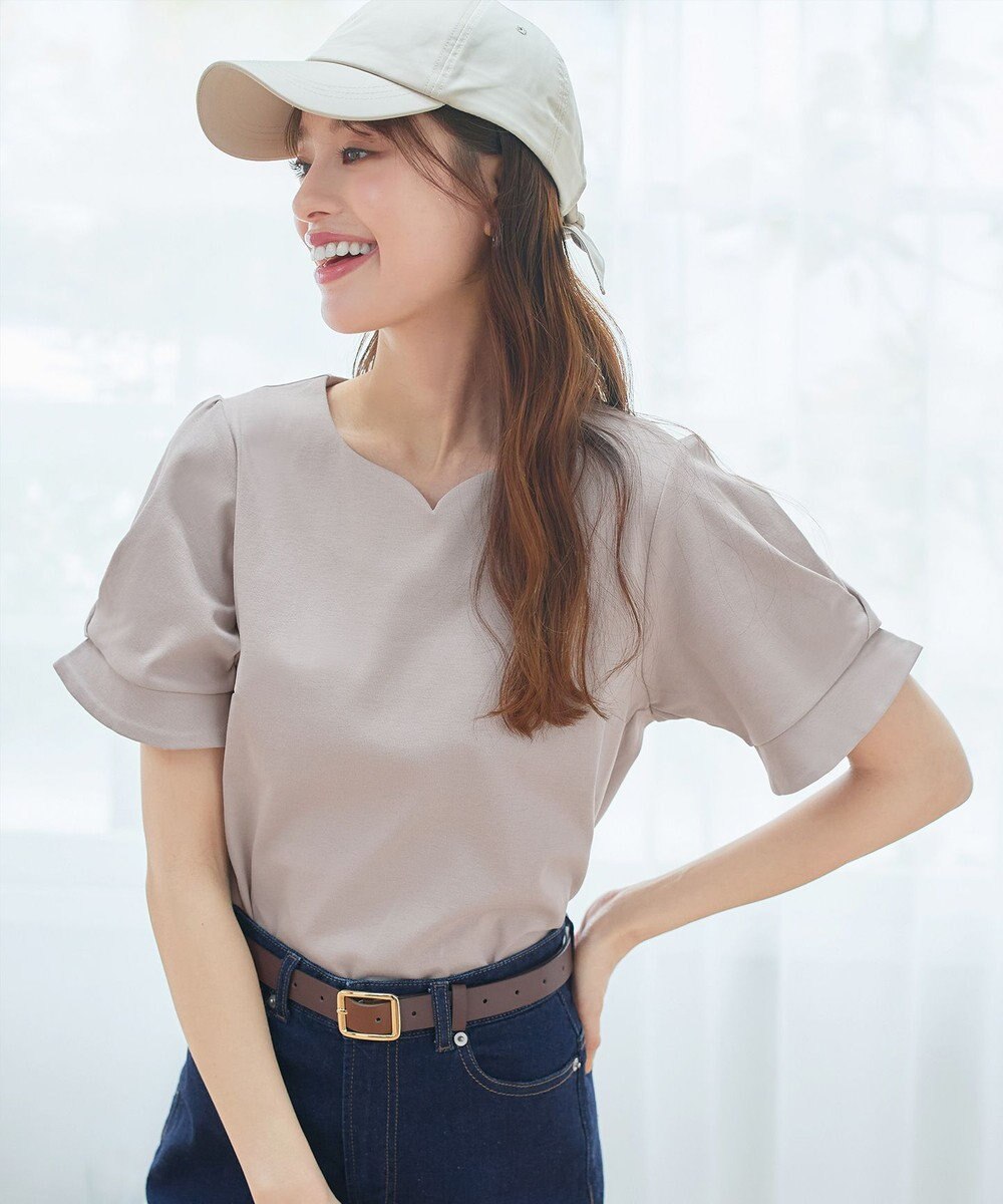 Tiaclasse 【UVケア・接触冷感】“あまラク” ハートネックカットソートップス 