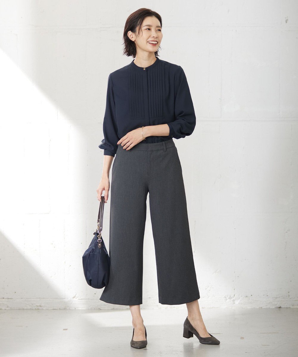 J.PRESS LADIES 【WEB限定カラーあり・洗える】T/Rアルガンシルク ワイド パンツ 