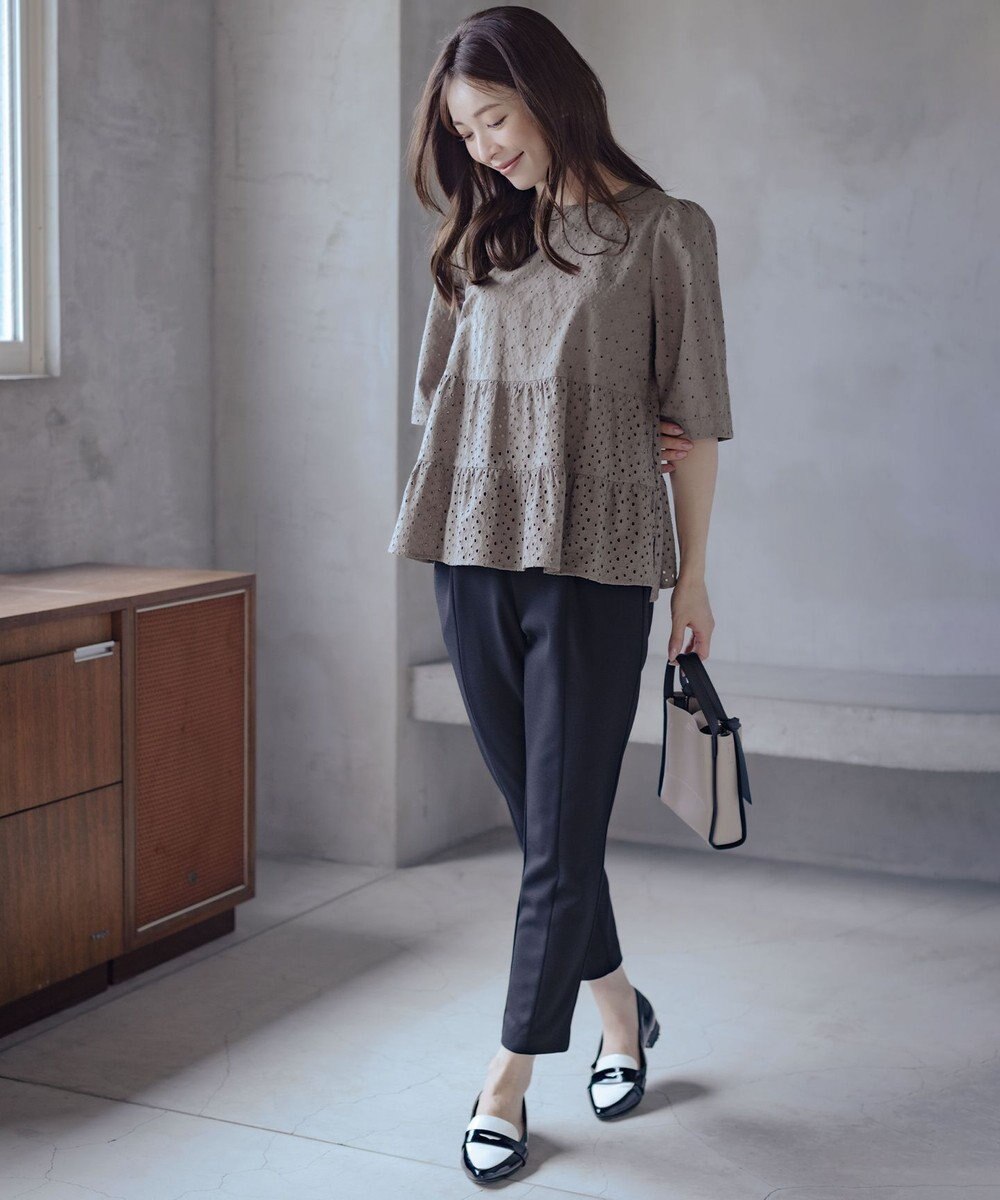 組曲 【新色追加】エンブロイダリーレースフリル ブラウス 