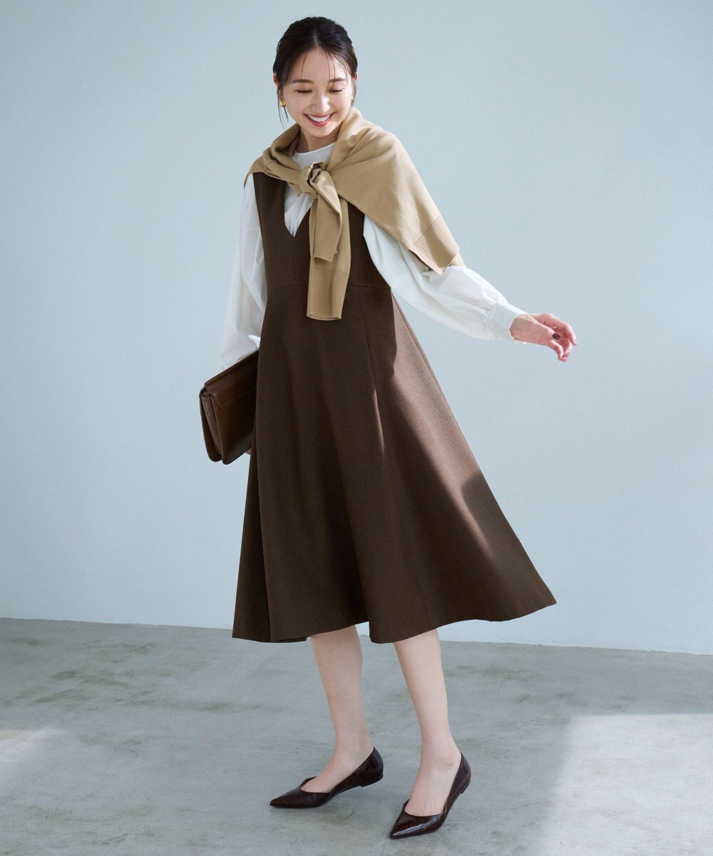 UNFILO 【撥水/軽量/ストレッチ】MOVE TEX ボリュームスリーブブラウス 