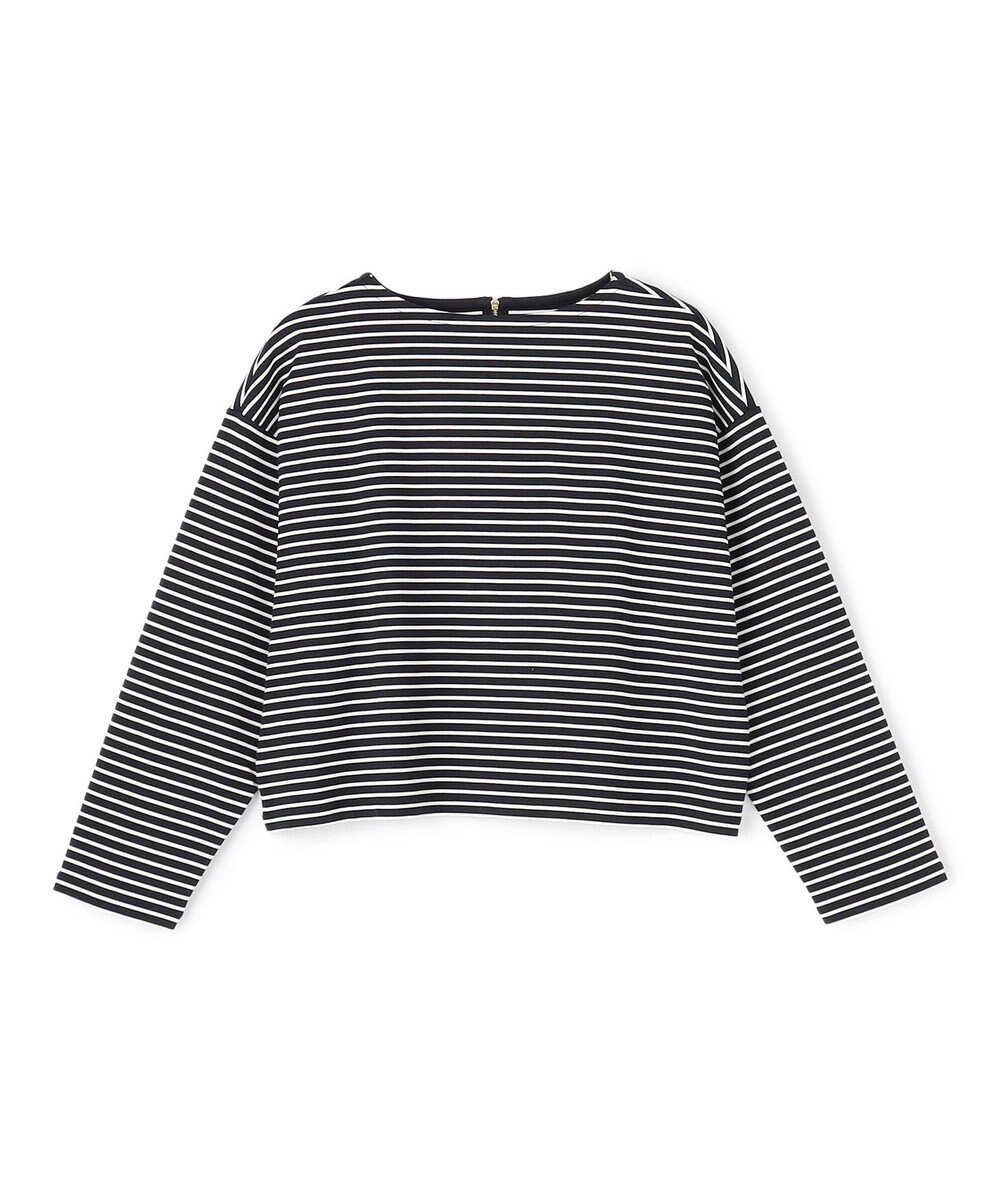 UNFILO ドライタッチリブ バックZIP ボーダートップス 