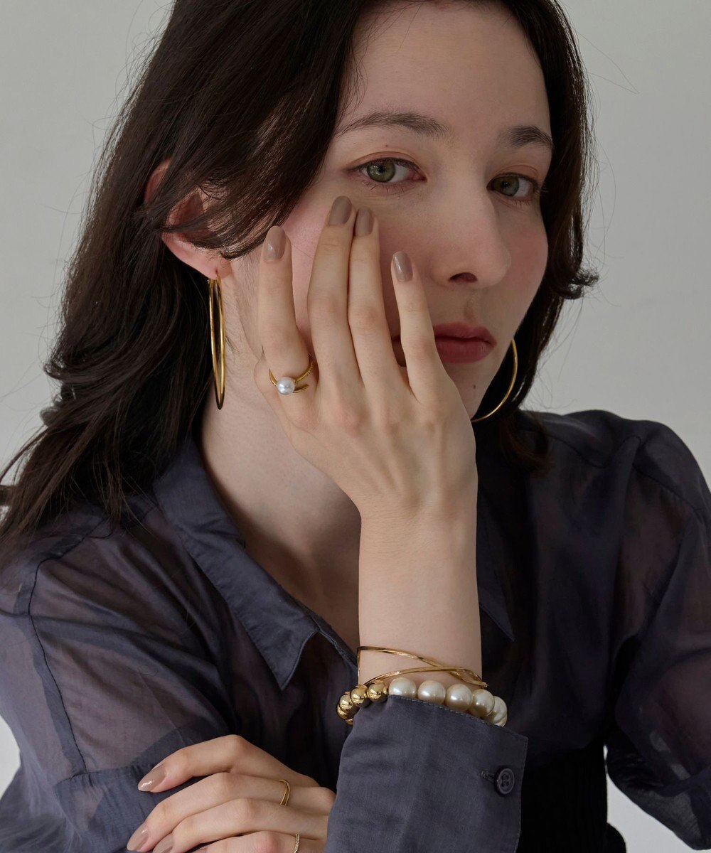 Phoebe 【金属アレルギー対応】ライトフープビッグピアス　ゴールド/ステンレス/大振り 