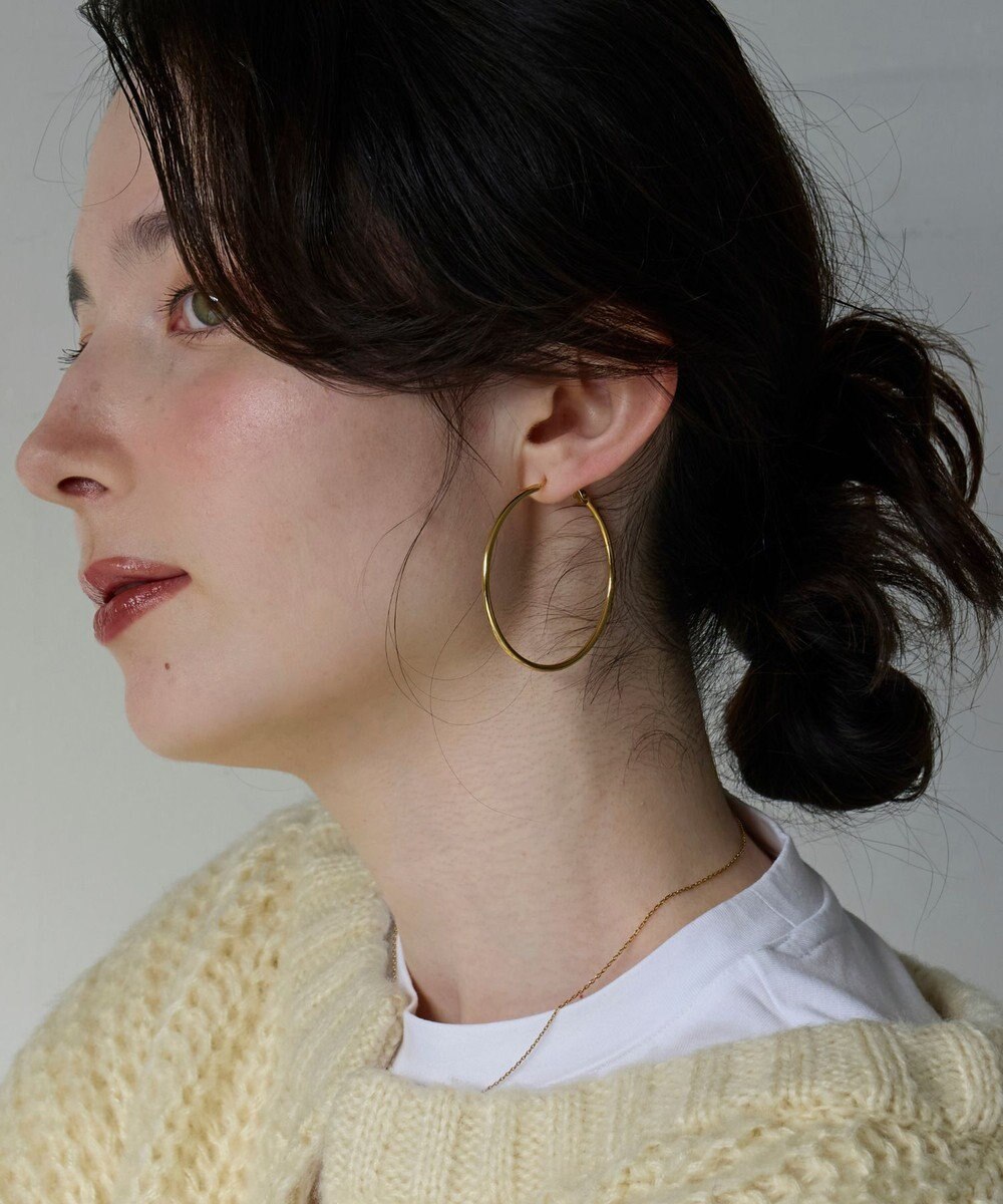 Phoebe 【金属アレルギー対応】ライトフープビッグピアス　ゴールド/ステンレス/大振り 