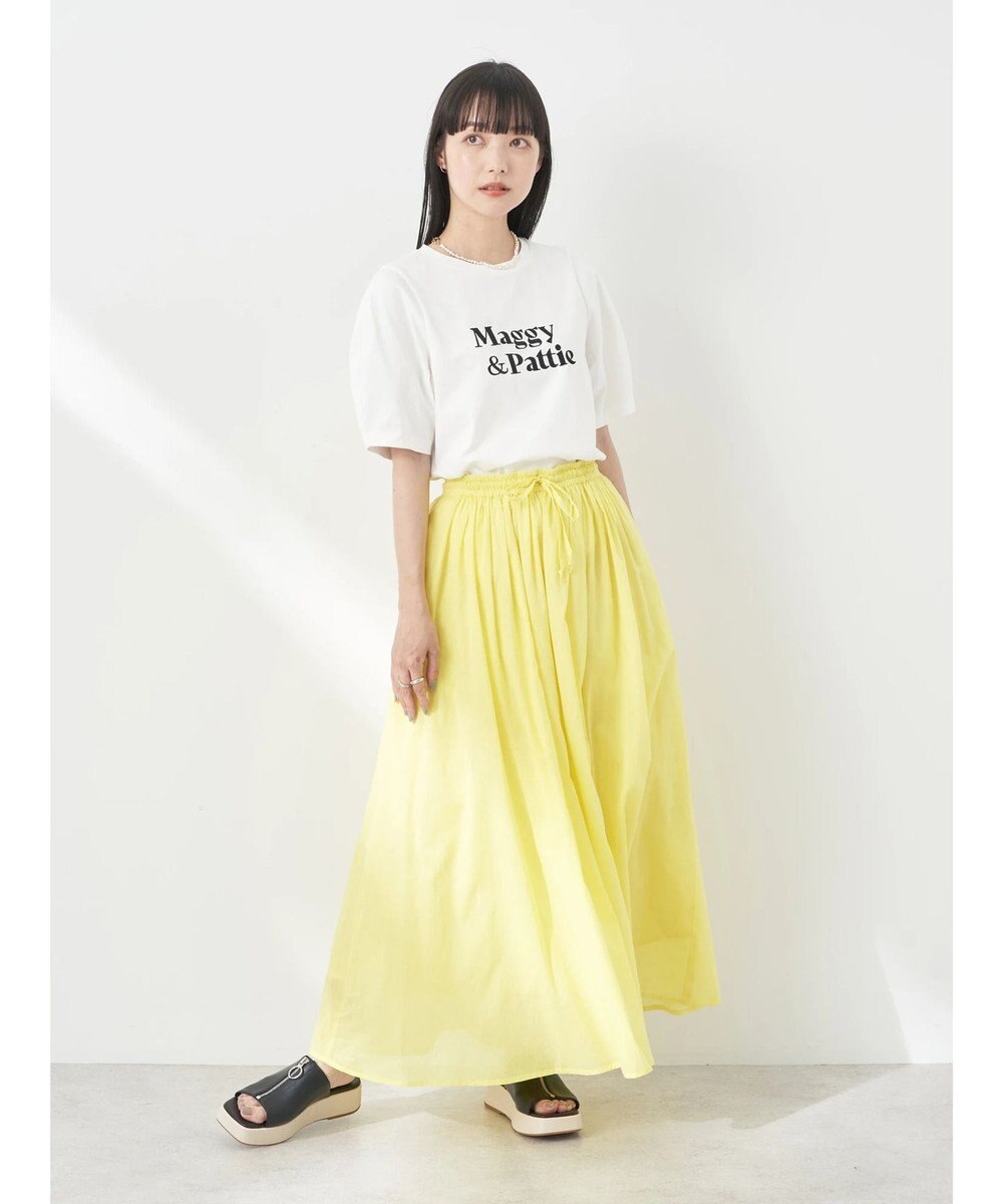 earth music&ecology フォルムスリーブ刺繍ロゴＴＥＥ 