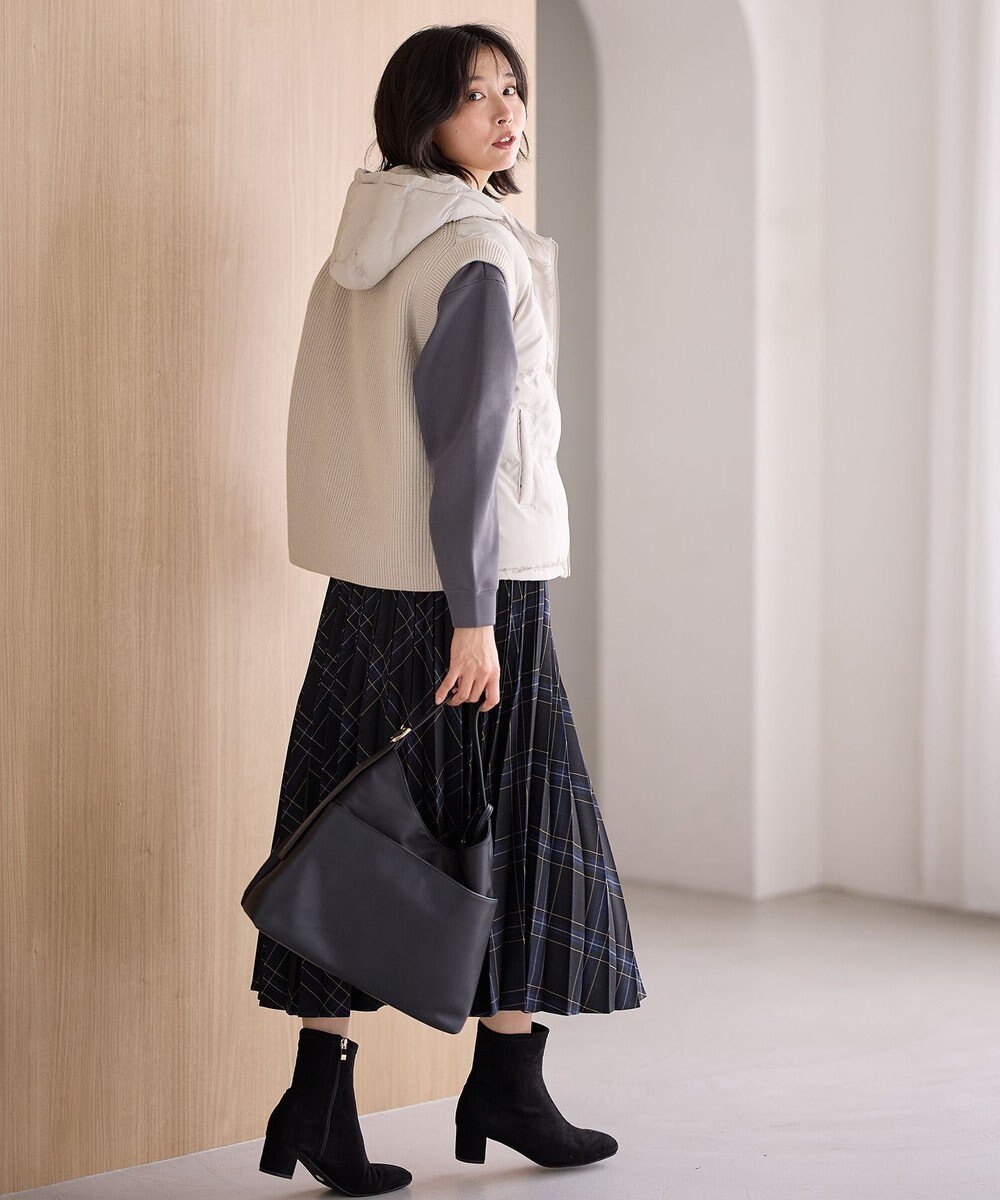 ANY 【洗濯機可/ウエストゴム】チェックプリーツスカート 