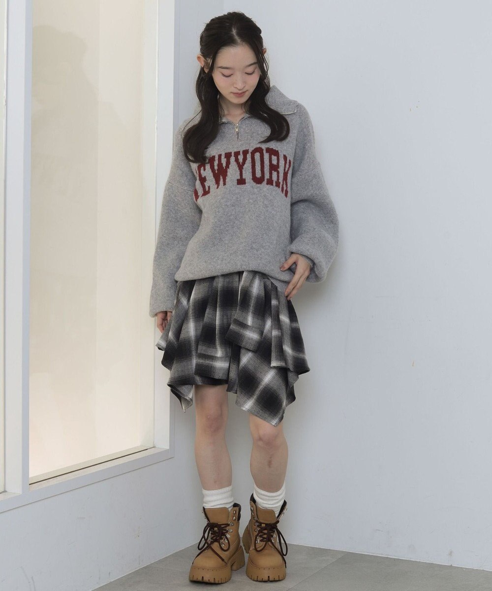 WEGO フラッフィーハーフジップニット 