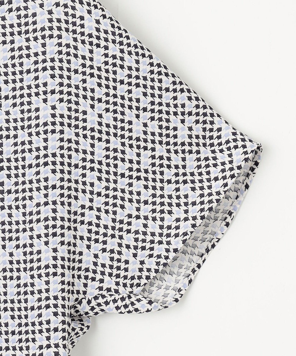 23区 【洗える】ライトバックサテンアムンゼン ハウンドトゥース プリント ブラウス 