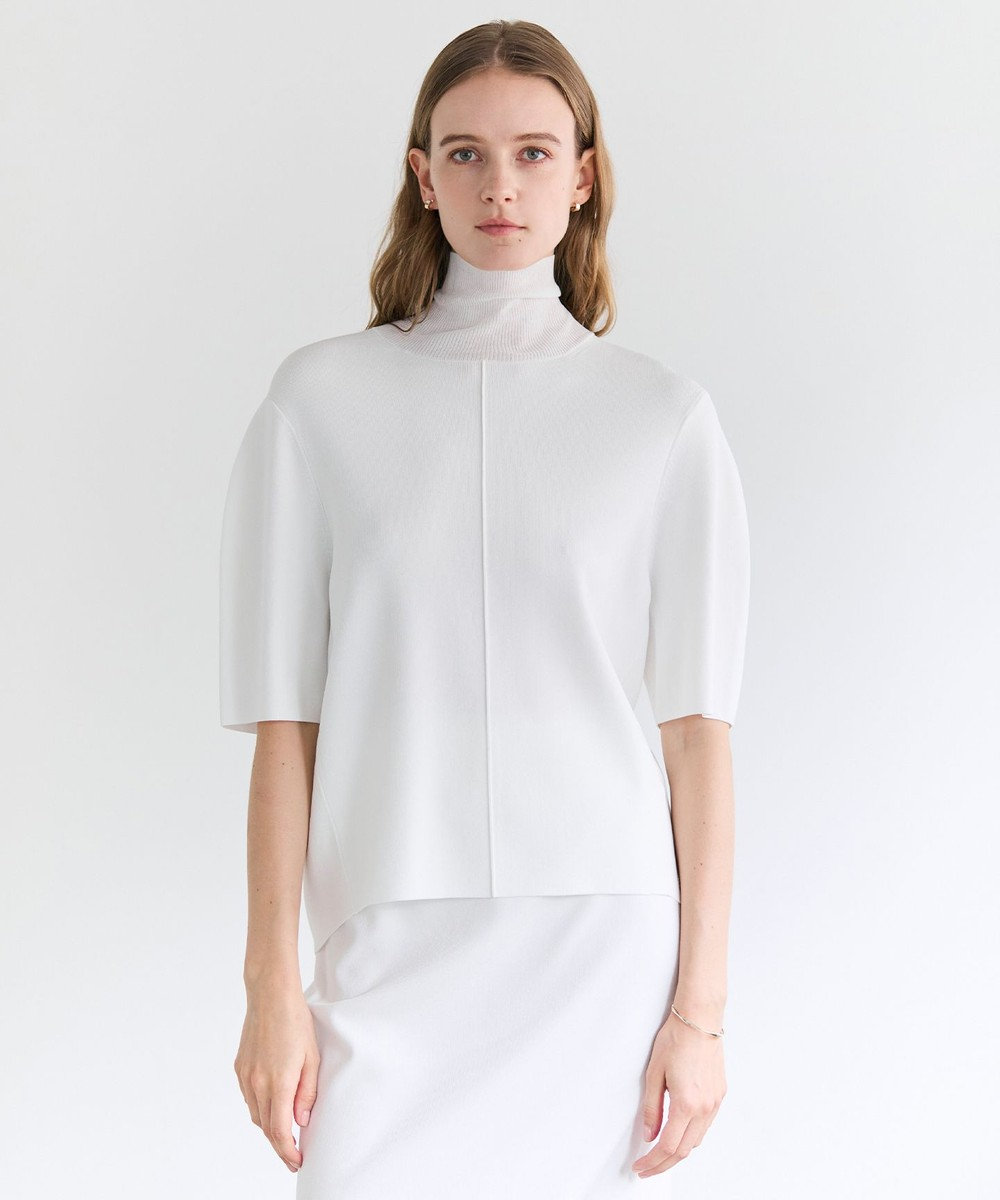 BEIGE， LAURA / ドライタッチ ストレッチショートスリーブニット 