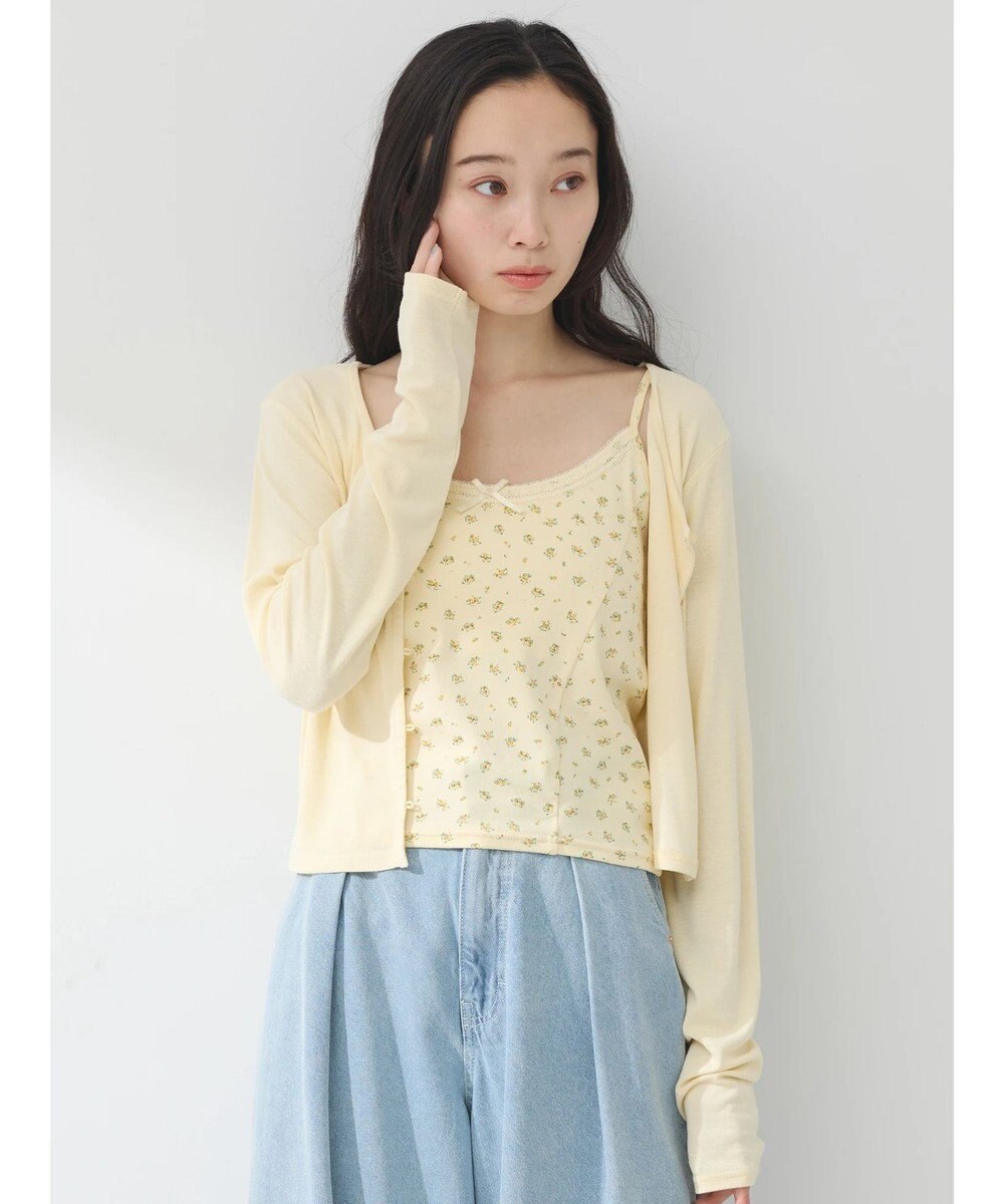 earth music&ecology ＳＥＴ２点カーディガン＋フラワーキャミ 