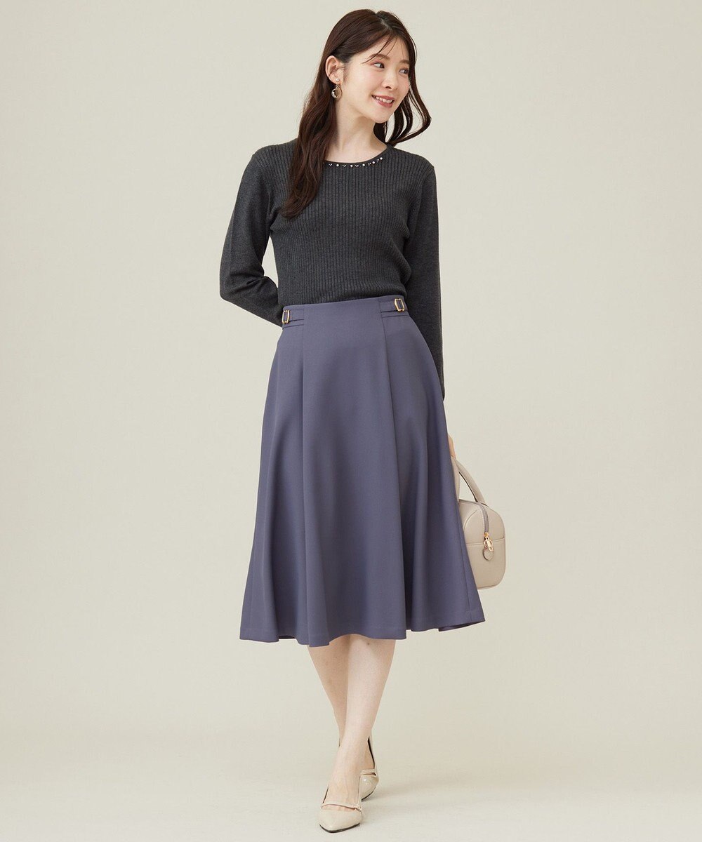ANY SIS 【洗える】プチベルトフレア スカート 
