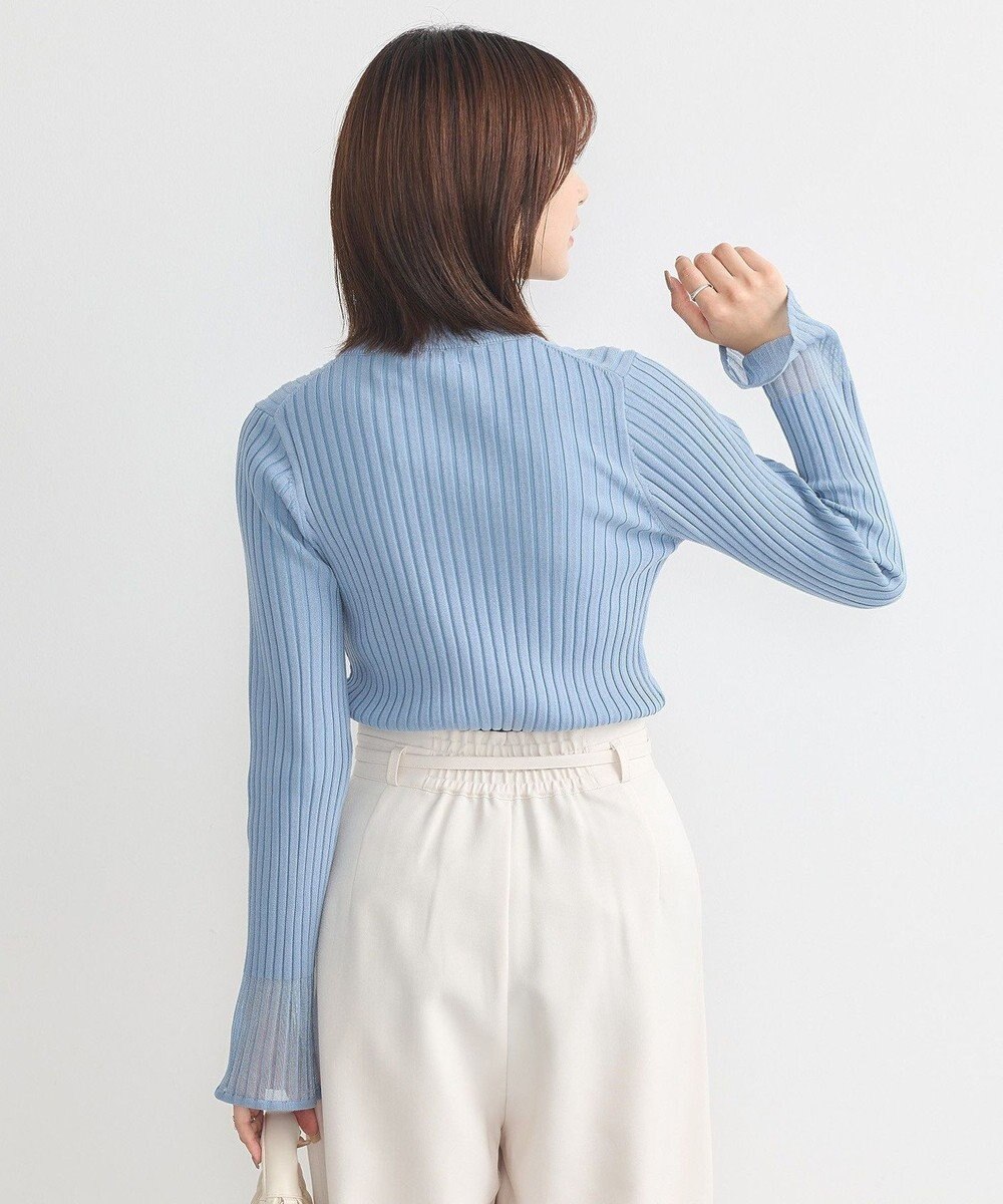 earth music&ecology シアースリーブリブハイネックプルオーバー 