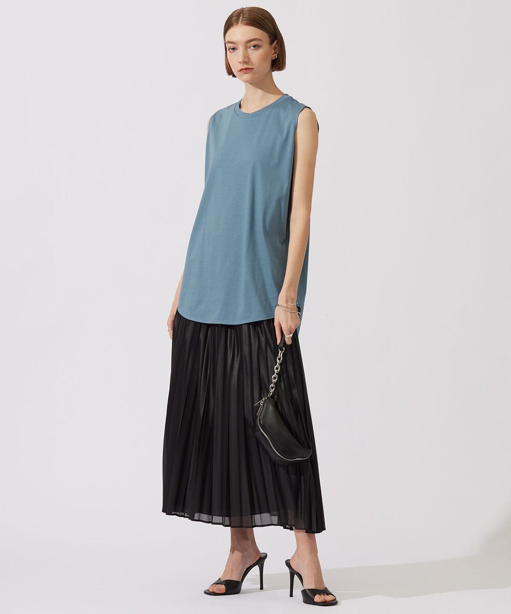 ICB 【洗える】 レザーライクシアープリーツ スカート 