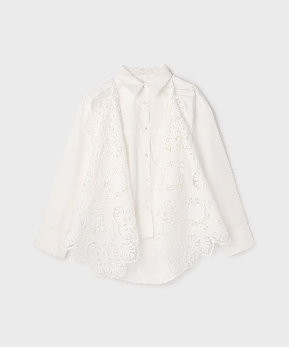 GRACE CONTINENTAL カット刺繍イレギュラーシャツ 