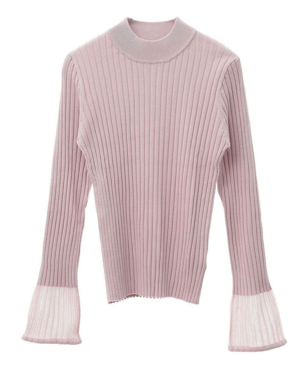 earth music&ecology シアースリーブリブハイネックプルオーバー 