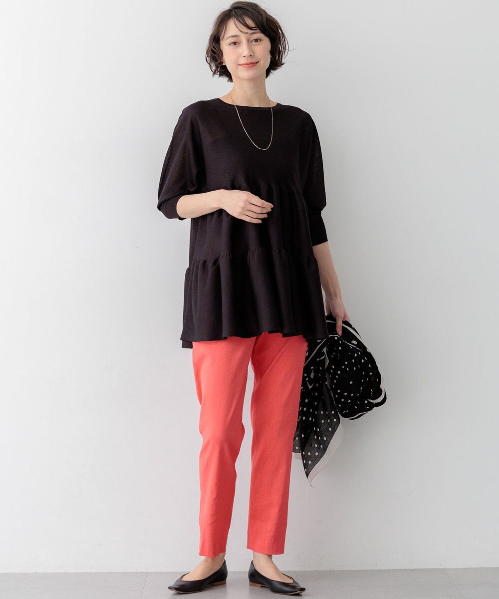 23区 【先行予約/CanCam掲載】リネンレーヨンストレッチ テーパード パンツ 