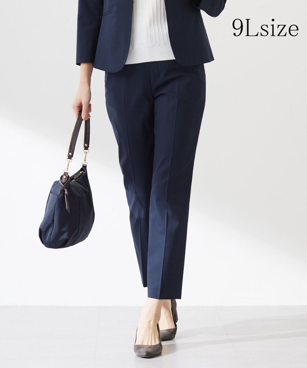 J.PRESS LADIES L 【セットアップ対応・洗える・撥水・防汚】コットンFITTYシャーク テーパード パンツ 