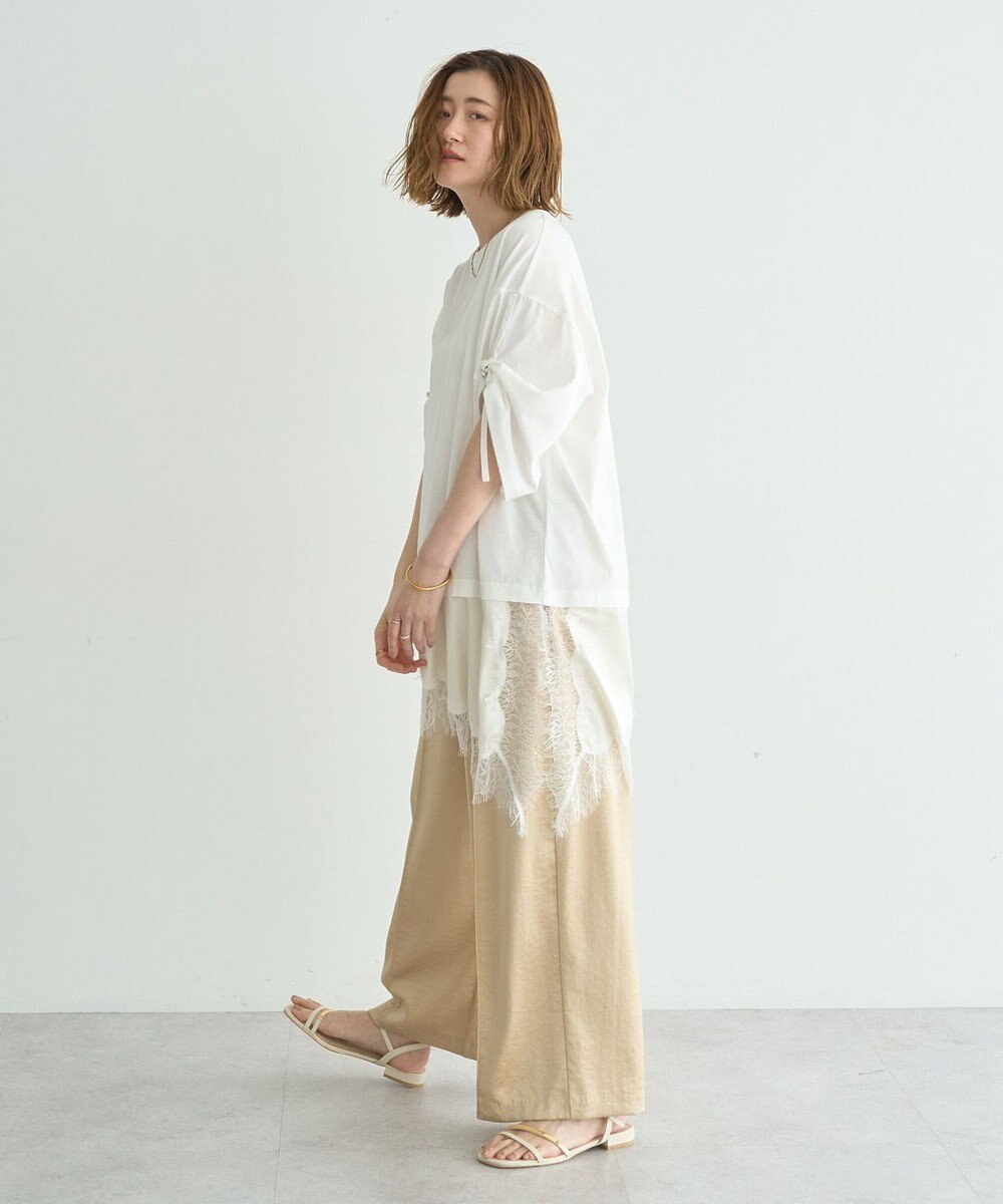 YECCA VECCA ドロストスリーブヘムレースTee 