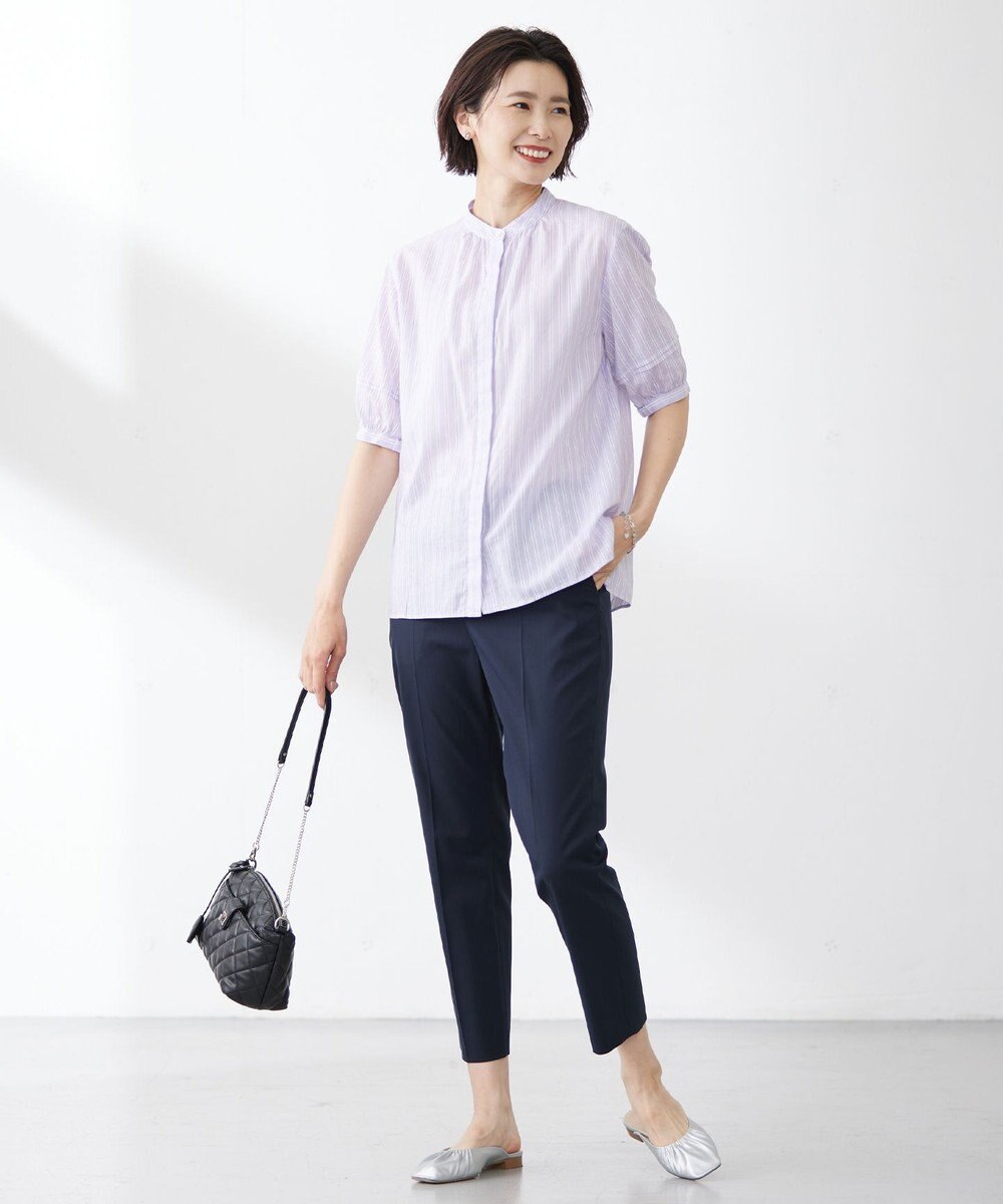J.PRESS LADIES L 【WEB限定カラーあり・セットアップ対応・洗える・撥水・防汚】コットンFITTYシャーク テーパード パンツ 